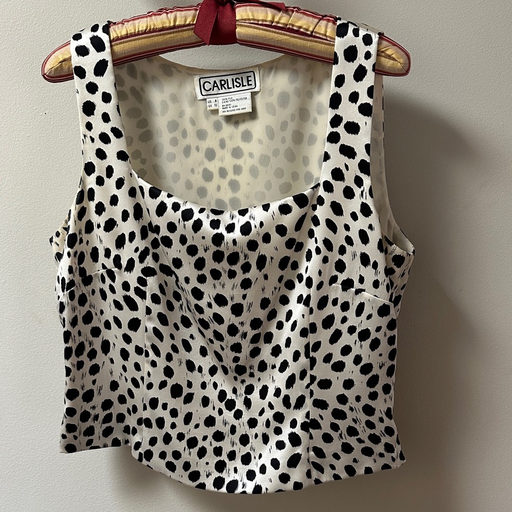 Carlisle Black and White Spotted Tank Top